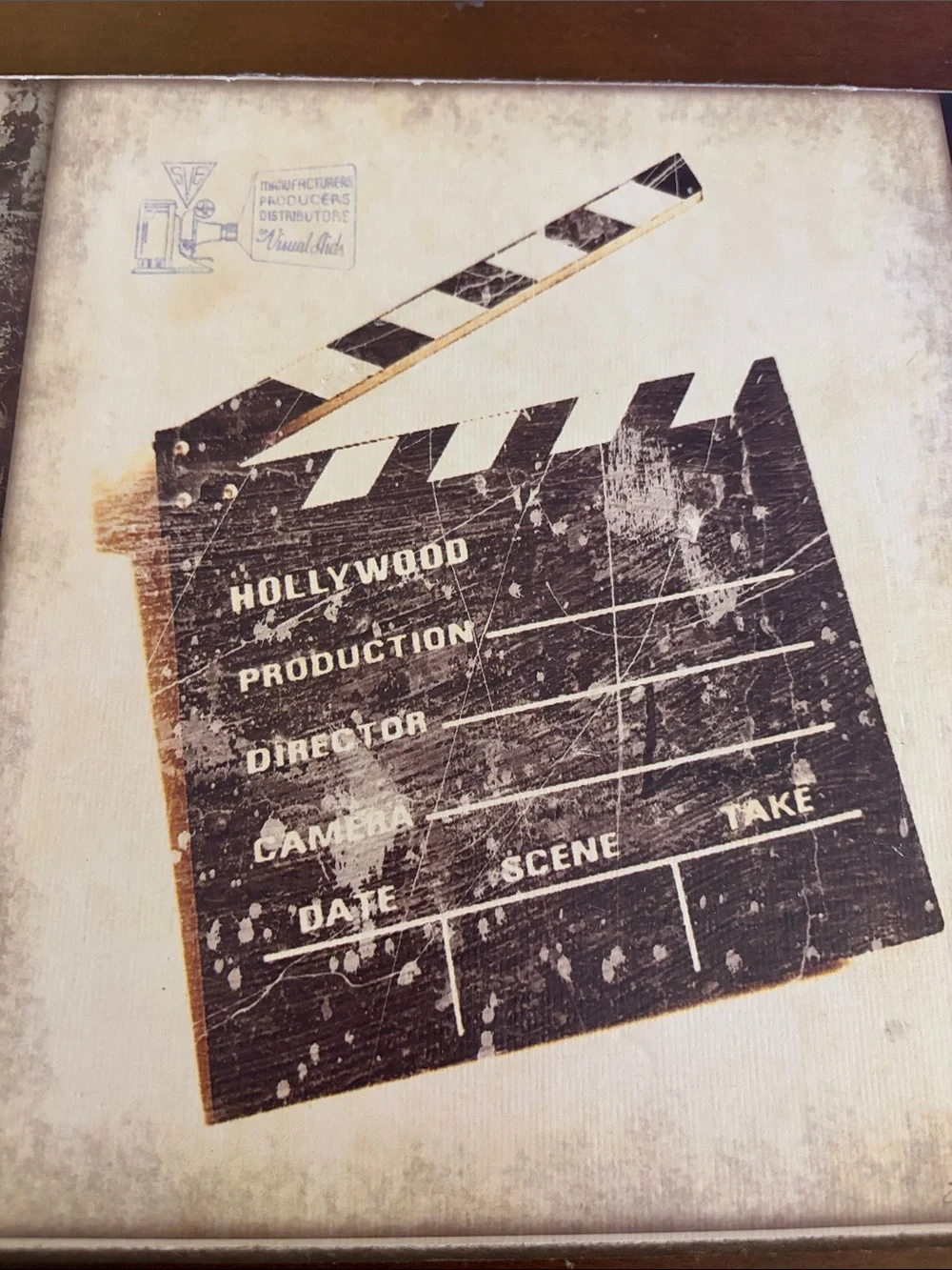 🎥 ⭐️ 🎬 Kirkland’s Cinema Movie Triptych Wall Plaque Hollywood Romance 8x20